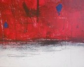 A3 Modern Landscape Abstract Original Mixed Media Painting 11.7x16.5 " Wasteland 097"