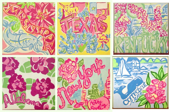 Lilly Pulitzer State Patch Canvas