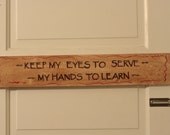 Hand Painted Lyric Antiqued Sign