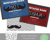 Little Man Mustache Bash Printable Invite - Personalized Card- DIY Birthday/Baby Shower Invitation - Mustache - 5x7/4x6 Printable Invite