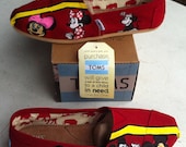 Hand Painted Mickey And Minnie Mouse Themed TOMS Canvas Shoes