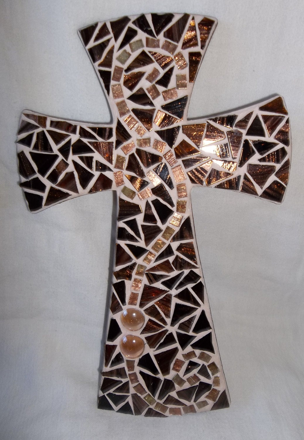 Brown Mosaic Swirl Cross