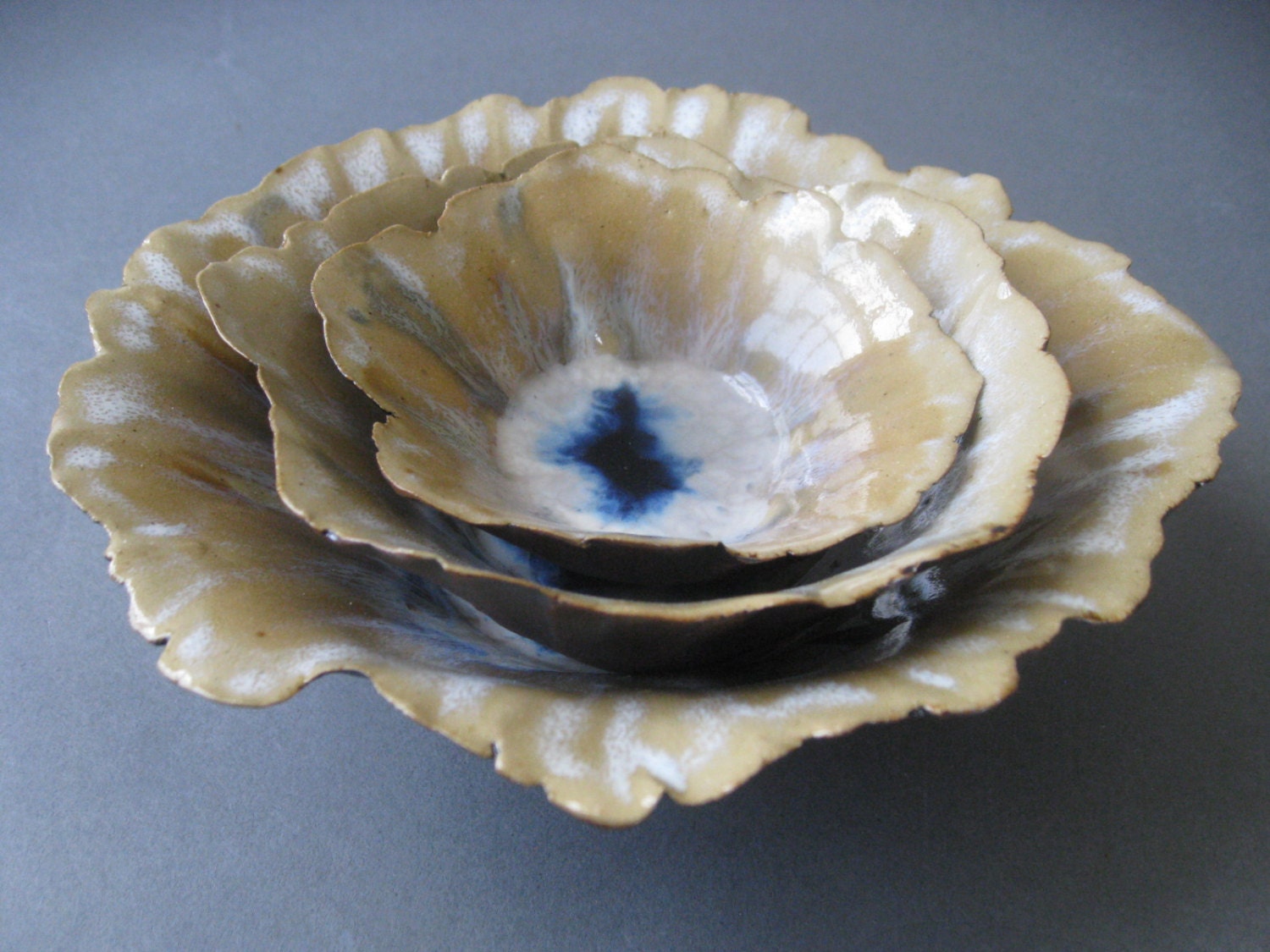 decorative bowl nesting set ceramics and pottery hand pinched hand painted pottery dishes