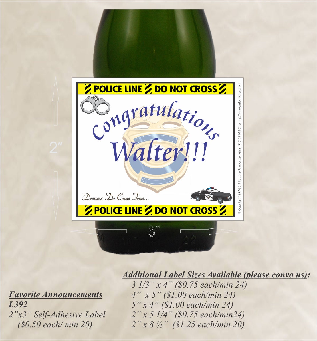 Police Graduation Self-Adhesive Label