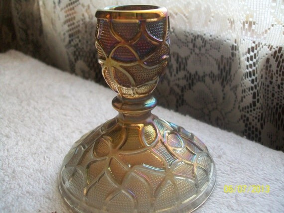 Carnival glass Candlestick holder tree of by LandLcollectables