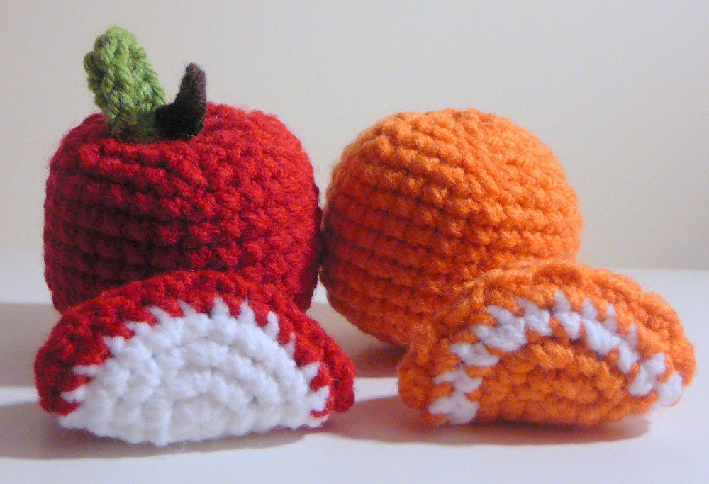 Amigurumi Apple and Orange PDF Crochet Pattern INSTANT DOWNLOAD