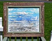 Beginning of The End 26 x 22 Original mixed media 3D Abstract  texture art on canvas vintage rustic wall decor art.