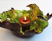 Elements Free Formed Organic Luminary Ceramic Candle Holder Votive Tea Light