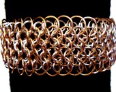 Dragon scale bracelet - chainmaille bracelet - chain maille bracelet - fashion jewelry - gold and silver finish jewelry - toggle clasp
