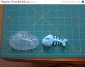 ON SALE Plastic Resin Mold - Dead Fish Bones with Heart Eye