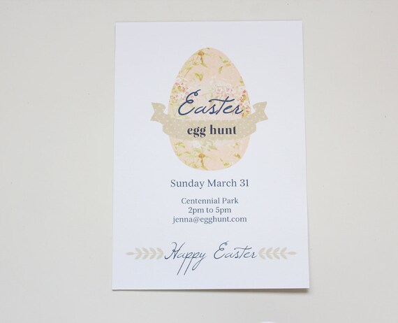 PRINTABLE Vintage Easter Egg Hunt Invitation Il_570xn