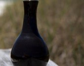 Small black ceramic vase