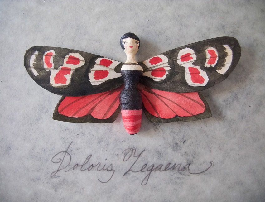 Custom Shadowbox Art 3D Clay Small Butterfly or Moth with Watercolor Wings