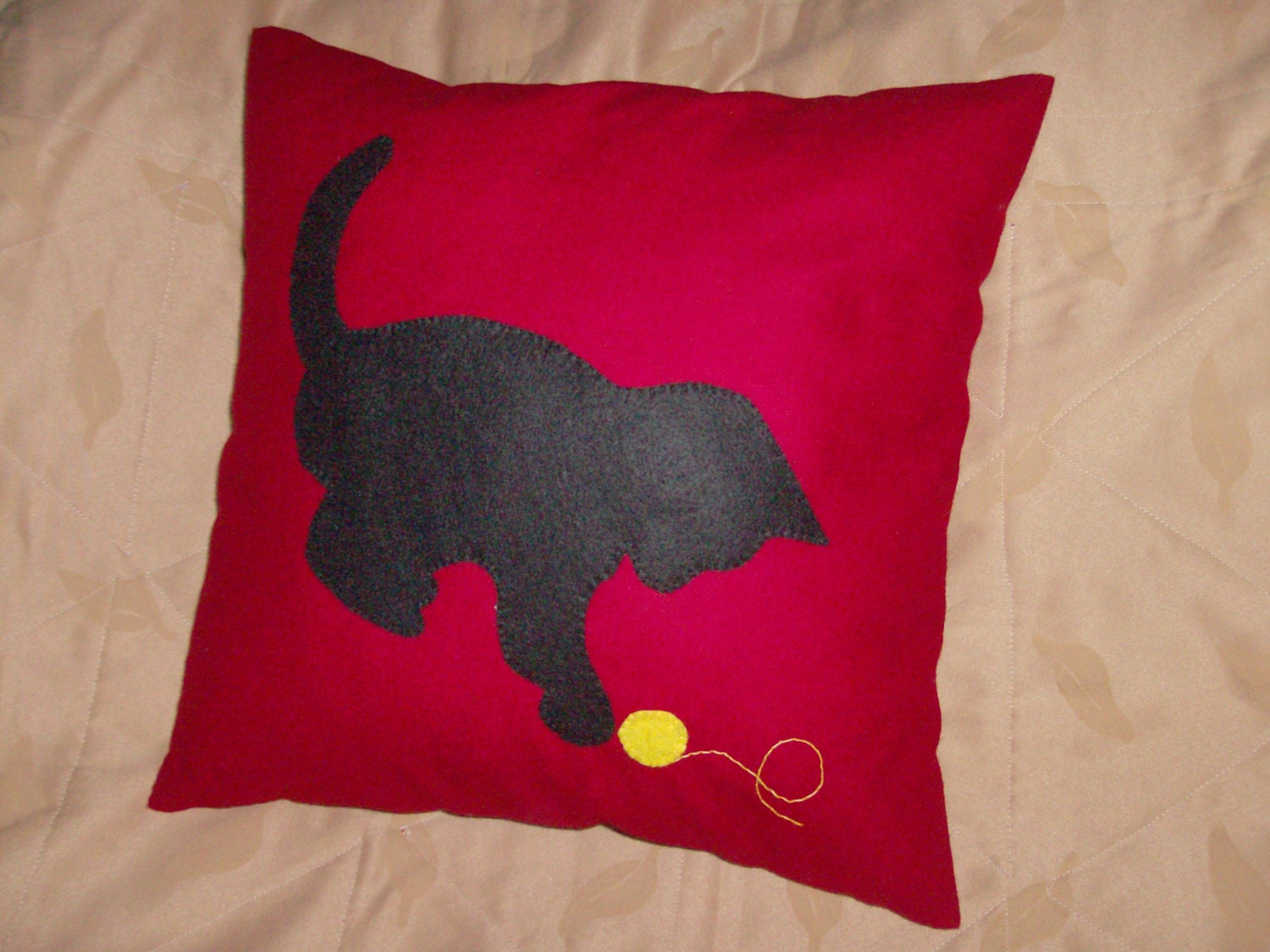 lovely wool Cat  Pillow, 16"x16", 40 x 40 cm pillow cover