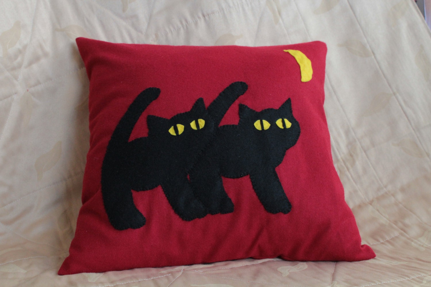 Cat  Pillow cover, 16"x16", wool pillow cover for catlover.