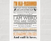 I'm Old Fashioned by Dr Seuss Poster : Modern Illustration Retro Art Wall Decor Print 11 x 8