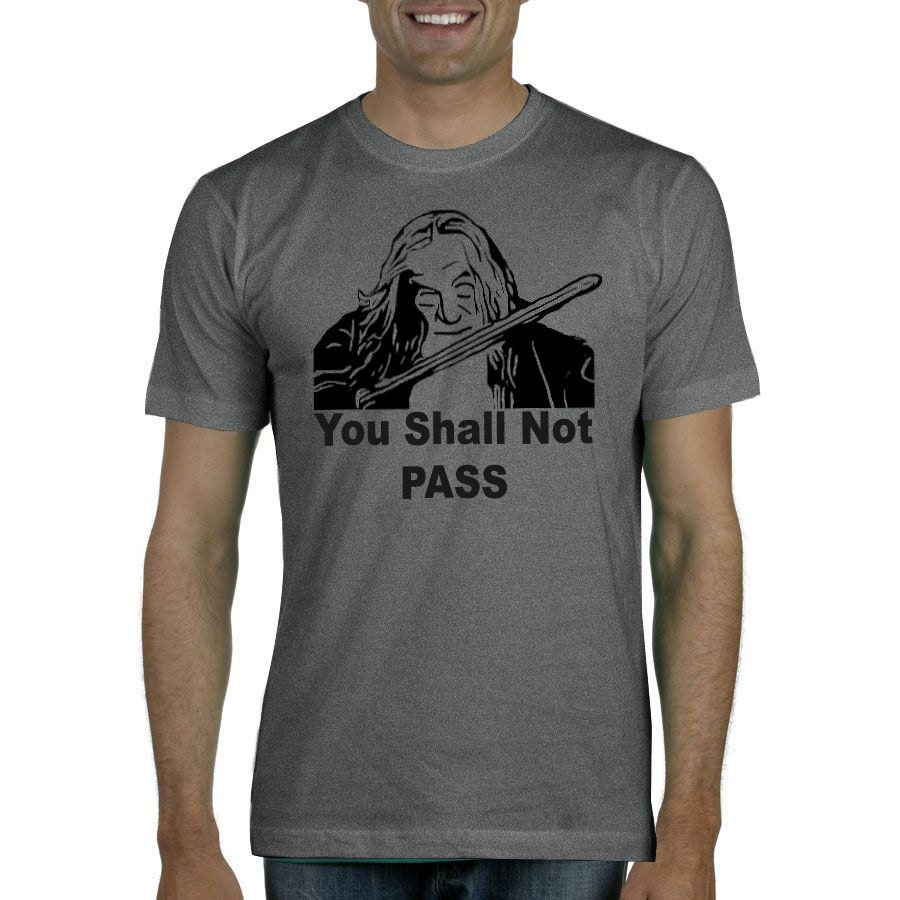 Cool Lord of the Ring-Gandalf "You Shall Not PASS" Tshirt- Unisex 