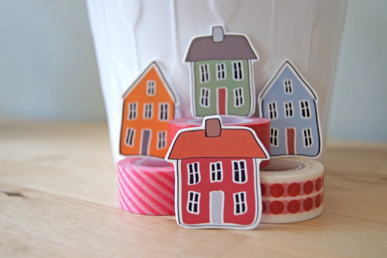 House Magnets from Scandinavian Print - Kitchen Home Decor - Set of 4
