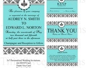 Tiffany Blue Wedding Invitation Set - DIY - Printable - Audrey Hepburn Wedding