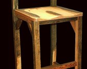 Reclaimed Barnwood Bar Chair with Contoured Seat