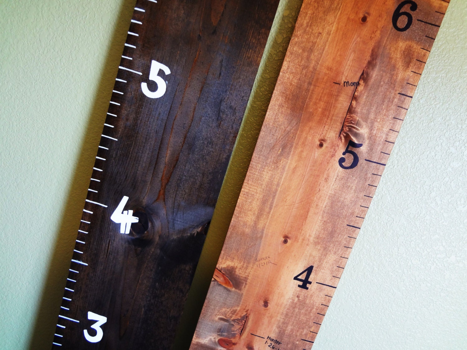 An oversized ruler growth Chart