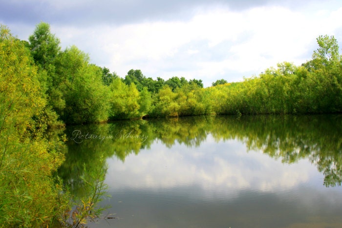 Relaxing, Photography, Fine Art, Print, Home Decor - Nature Landscape with the Trees and Sky Reflected in the Water 6x9