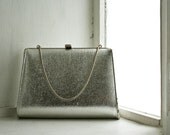 Vintage Silver Metallic Purse, Retro Mad Men Summer Fashion, Sophisticated Art Deco Vintage Style