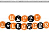 Halloween Printable Party Banner - Circles - DIY Printable, Print Your Own