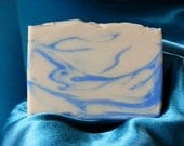 Cold process soap- men's soap- vegan- blue- spicy- clean scent- bay rum- coconut milk- cocoa butter- shea butter- nautical