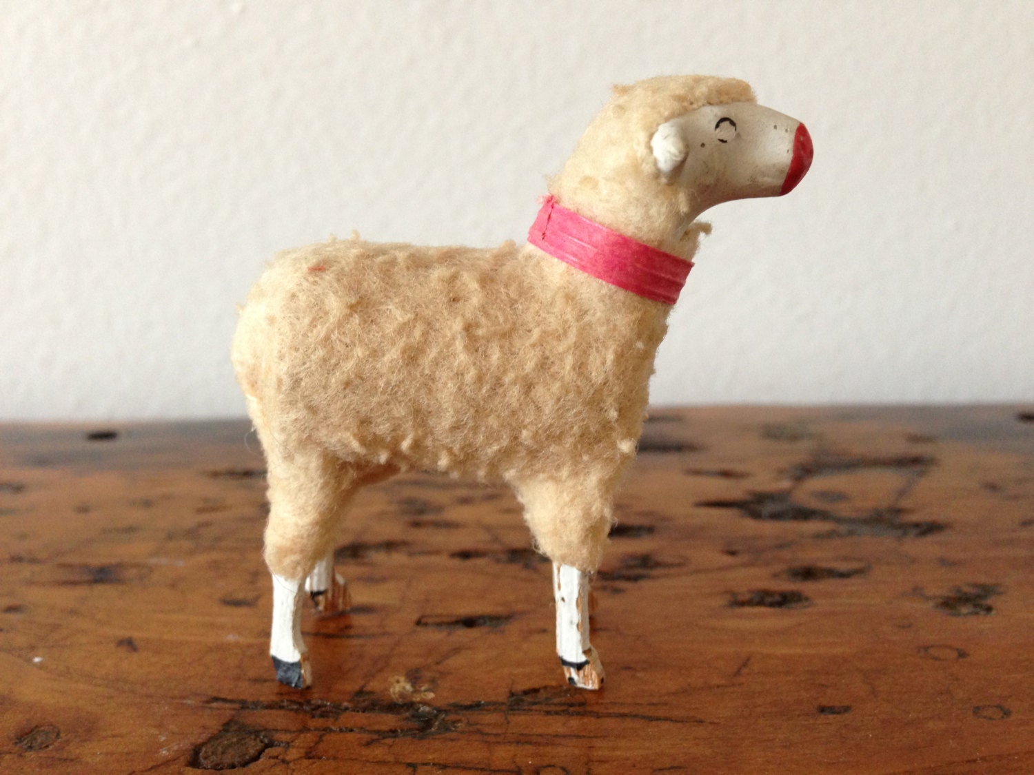 Vintage Wooly Putz or Nativity Sheep - LuLuBellesAntiques