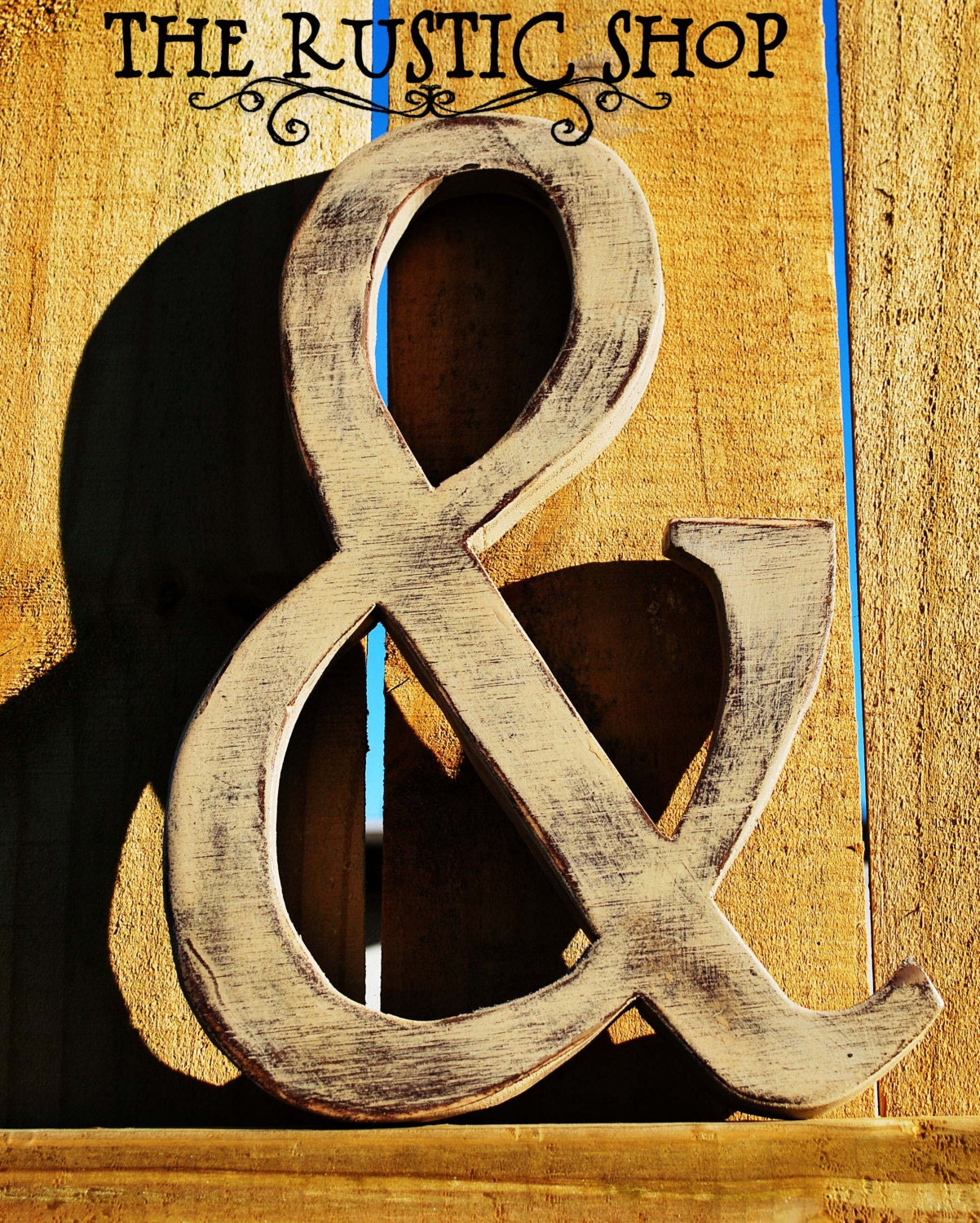 Shabby Chic 12"  Rustic Wooden Large Letter &, Distressed  Cafe au Lait. 12" Tall Wood Name Letters, Baby Nursery Decor, Wedding Decor