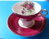 Aynsley English Bone China Teacup and Saucer - Vintage Collectible Porcelain