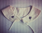 Hearts Cotton Peter Pan Collar Cream