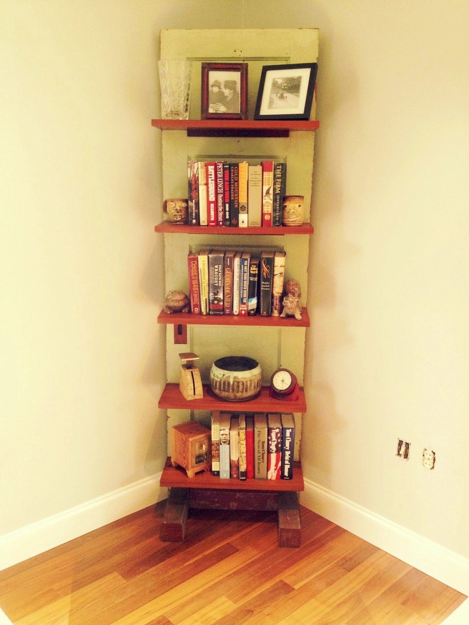 Old Antique Door Freestanding Bookshelf