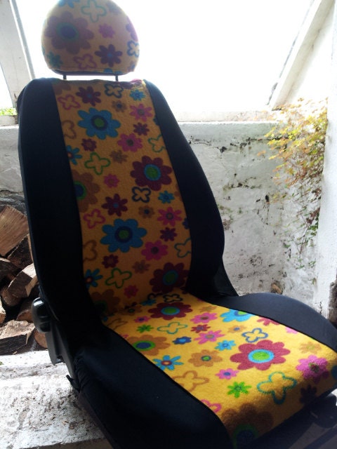 Pair car seat covers in funky flowers fabric. Very by funkmyseat