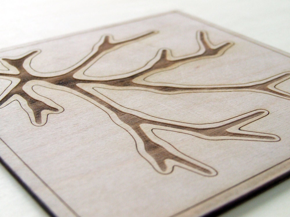 Wall art - Wooden branches - panel C - laser cut - wooden panel - abstract