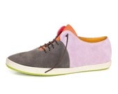 Suede shoes, women sneakers, lace up flat shoes, Rose Quartz Sneakers