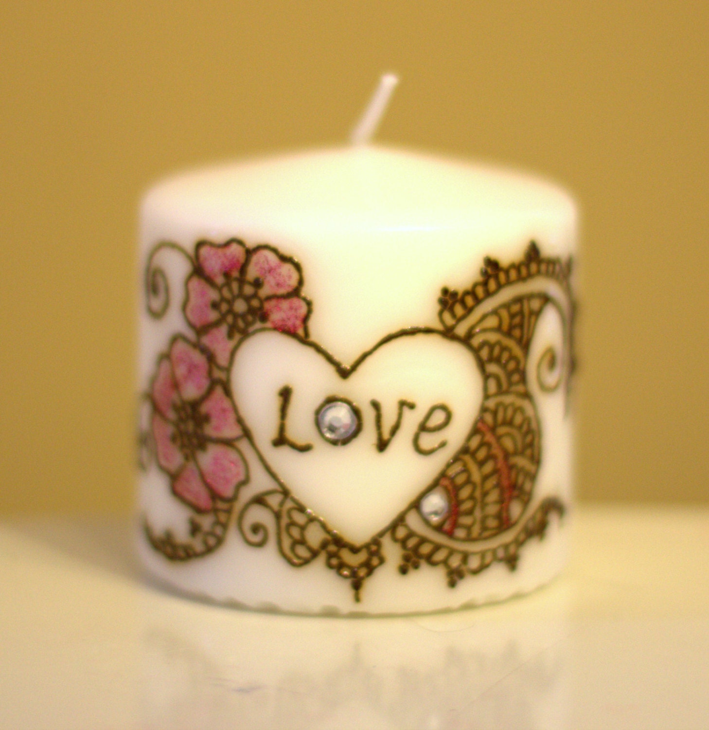 Party favor Henna candle- 3 Pack- for Wedding, Birthday, Special occasion
