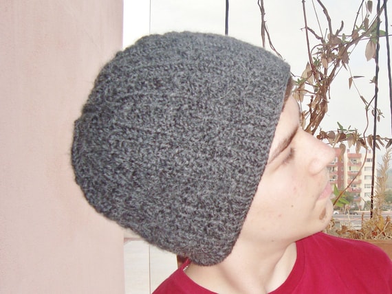 Buy cheap man hats. - Men Hat - Hand Knit Hat - Beanie Hat - Oversize Hat - Cable Hat in Charcoal Grey - Alpaca Wool Yarn
