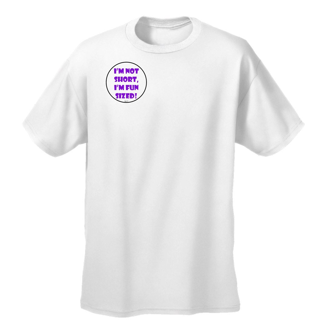 Unisex Tshirt Funny T shirt White Tee Minimalist Clothing Purple Spring Fashion, Fun Sized
