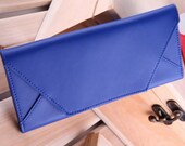 Retro Style women leather wallet purse long Clutch bags Handbag coins/cards holder blue
