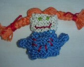 Knitted Pippi Longstocking finger puppets