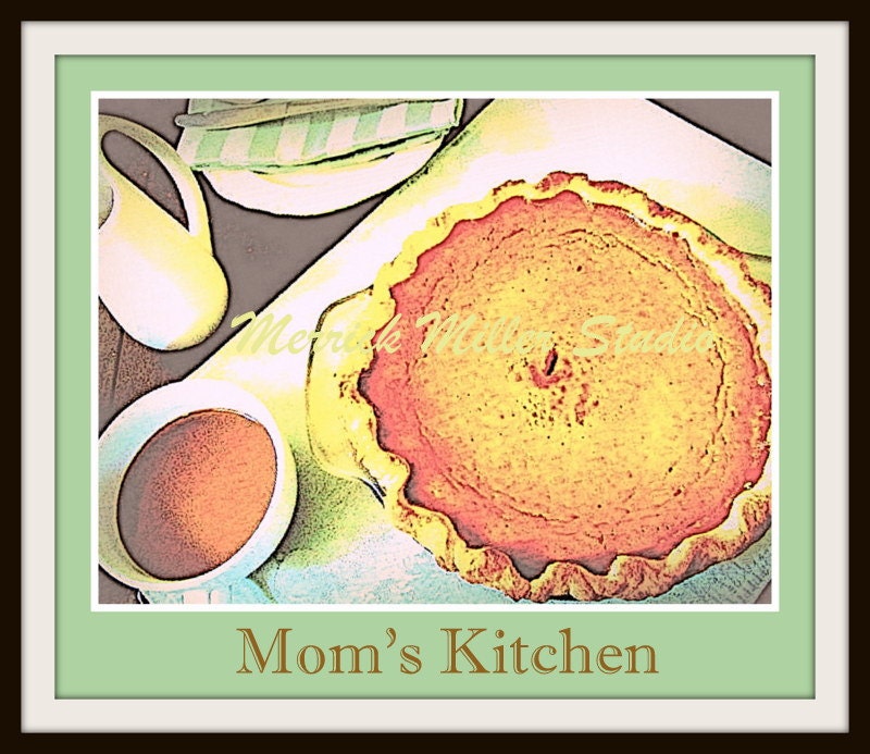 Pie Coffee Kitchen Moms Kitchen mint pumpkin orange pie kitchen art 8x10 or 11x17 print