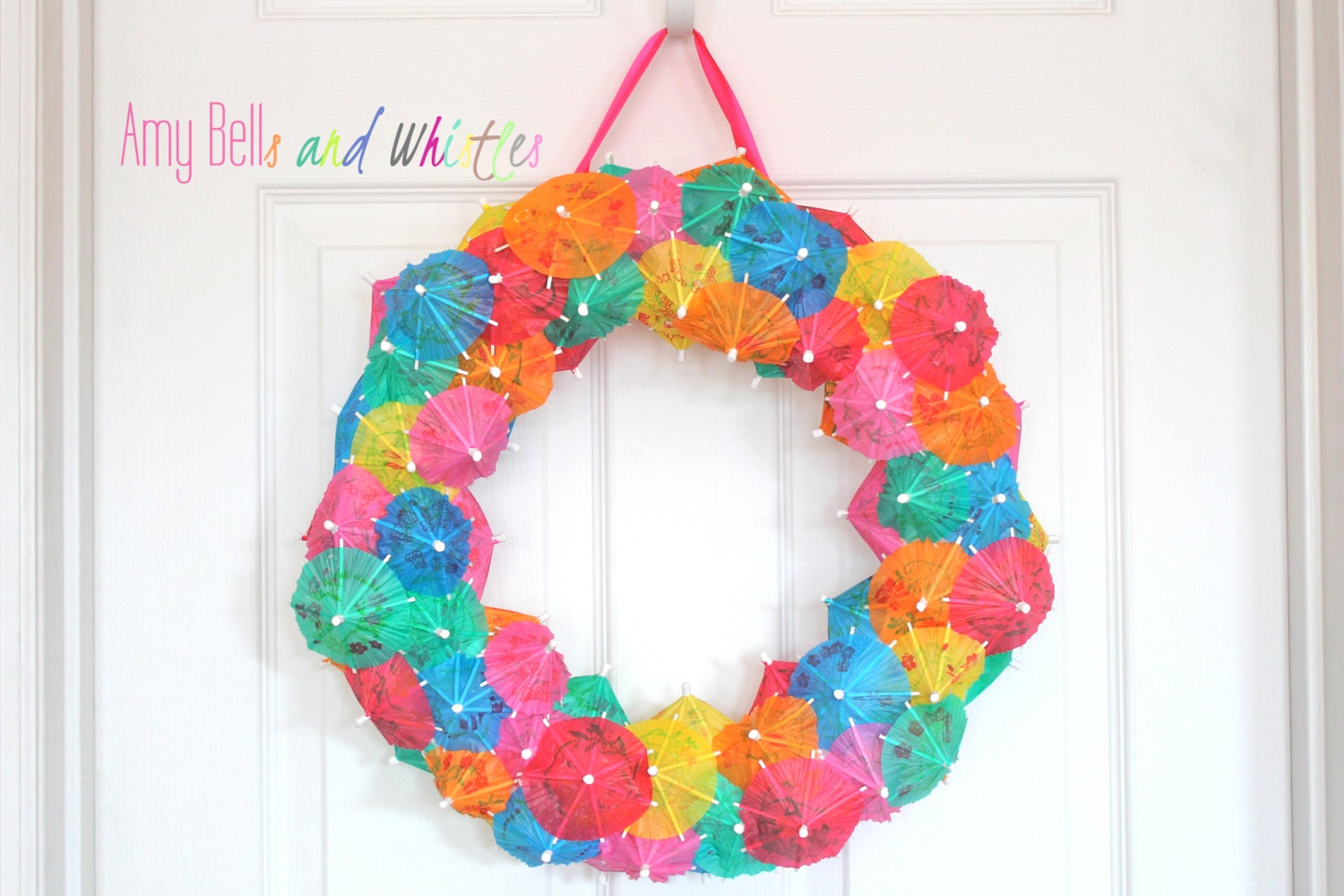 Bright & Colorful Summer Umbrella Wreath