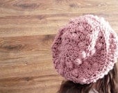 Dahlia - Slouchy Beanie - antique rosey pink - womens touque hat