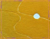 4' x 6'' "LAMPSHADE YELLOW" Modern abstract art rug, paint art rug, rug runner, wild color rug, modern art textile, original painting rug