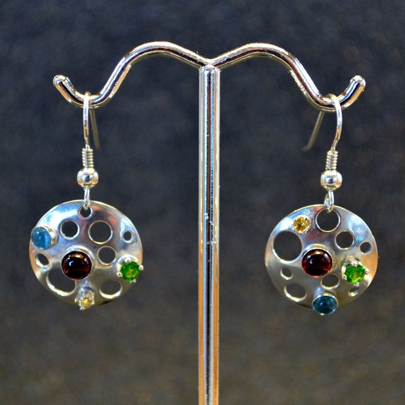 Sterling Multistone Dangle Earrings