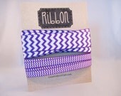Combo Pack 1" & 3/8" - 2 yards of each - Purple Chevron Grosgrain Ribbon Il_170x135