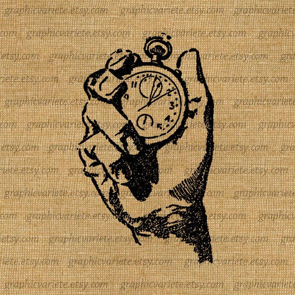 Stopwatch Watch Clock Time Steampunk Digital Collage Sheet Download Image Burlap Fabric   Transfer Iron On Pillows Totes Tea Towels 1036
