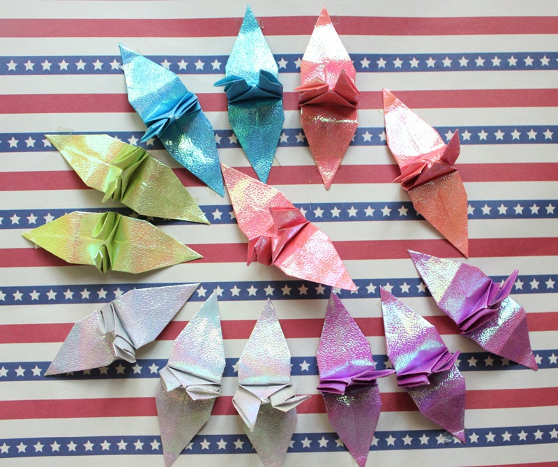 Valentine Gifts 1000 Paper Cranes Customized for Weddings Origami Christmas Ornament  Crane Japanese Bird Paper --- 7 x 7cm Mixed Color